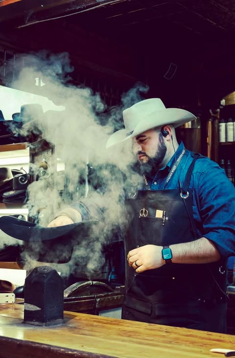 Custom hat shaping at Kingdom Brew.